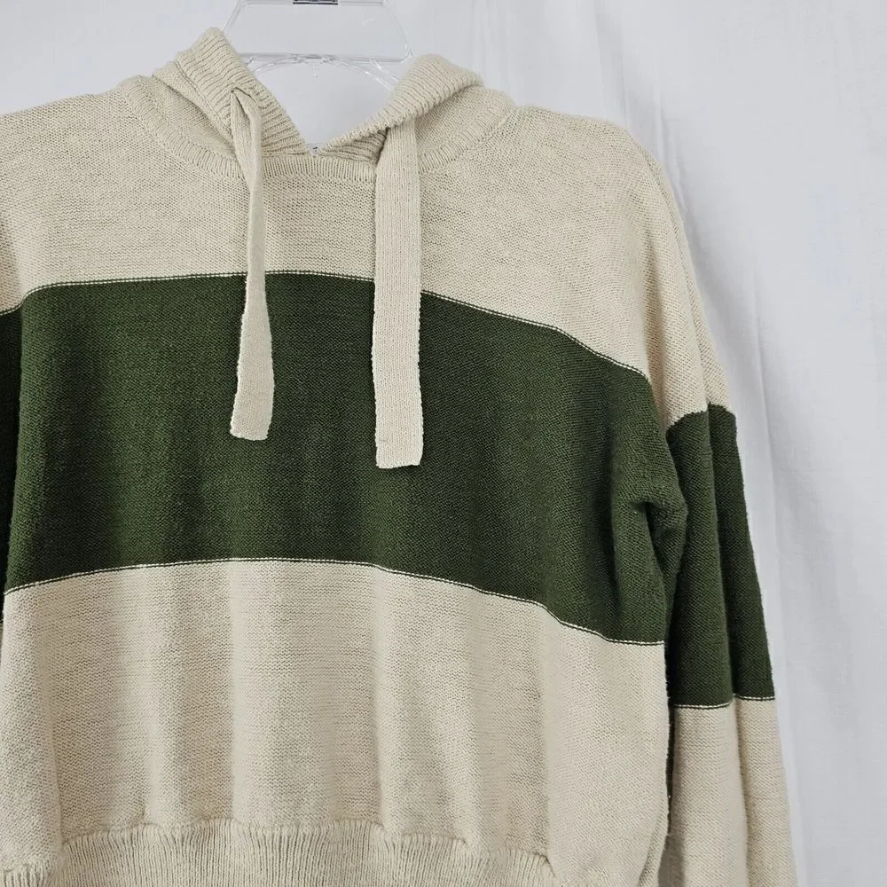Madewell Clairview Hoodie Sweater in Heather Artichoke Colorblock Size XS Womens